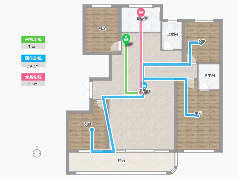 山东省-潍坊市-恒信东方名著-129.92-户型库-动静线