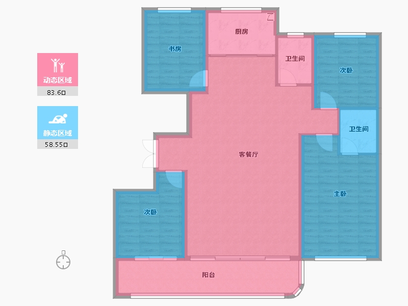 山东省-潍坊市-恒信东方名著-129.92-户型库-动静分区