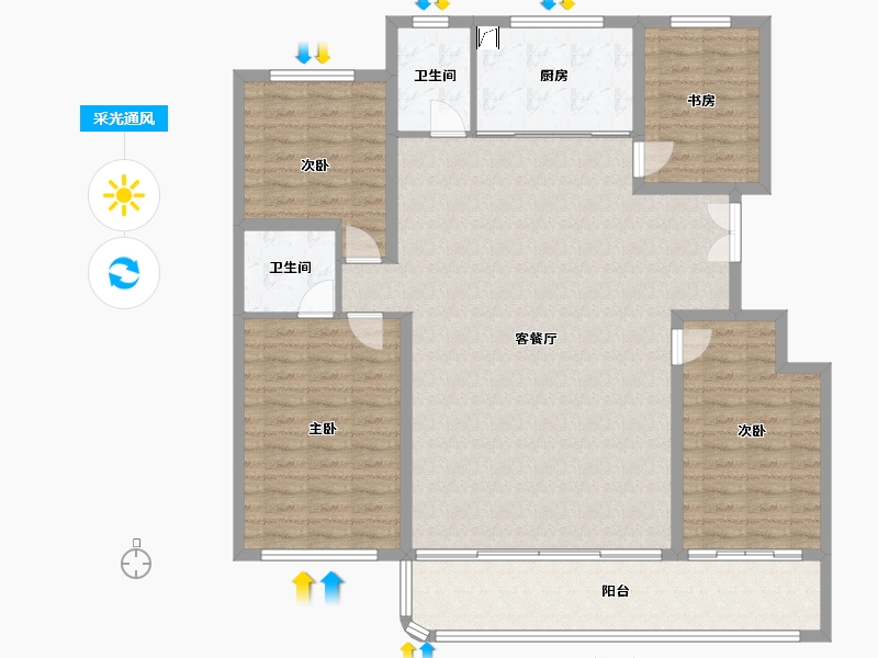 山东省-潍坊市-恒信东方名著-141.52-户型库-采光通风