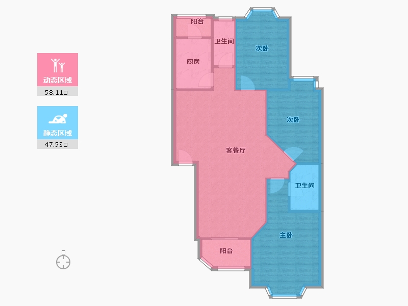 北京-北京市-一世情园-90.00-户型库-动静分区