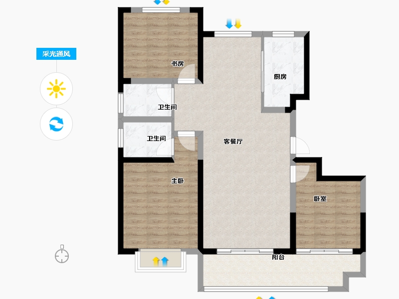 山东省-聊城市-泰和景园(东区)-97.94-户型库-采光通风