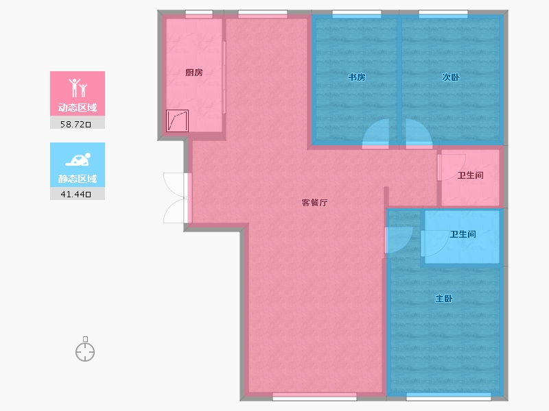 内蒙古自治区-包头市-都市庭苑-101.00-户型库-动静分区