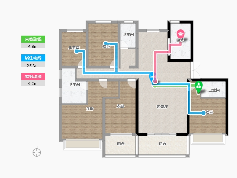 江苏省-镇江市-天怡瀚园-148.00-户型库-动静线