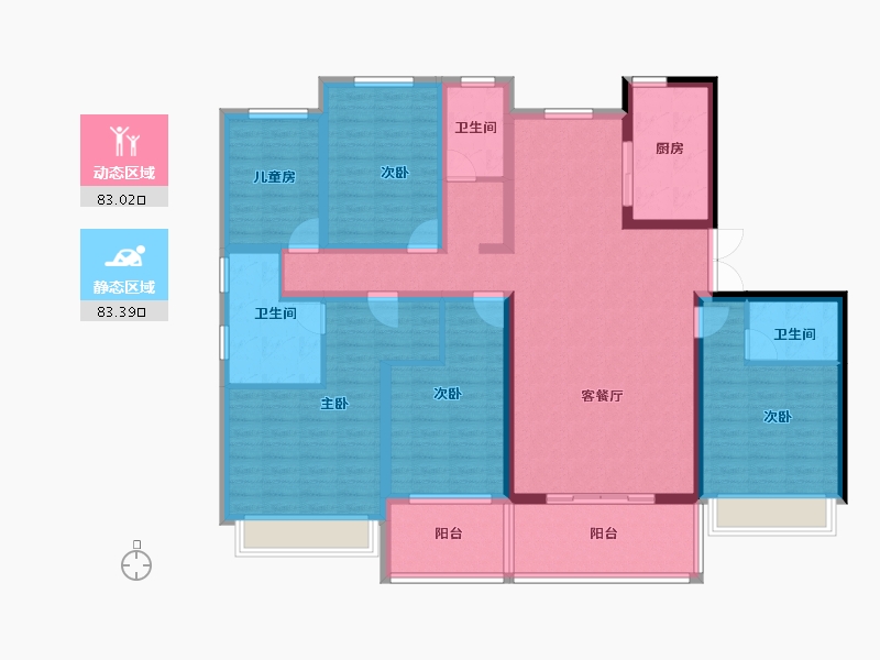 江苏省-镇江市-天怡瀚园-148.00-户型库-动静分区