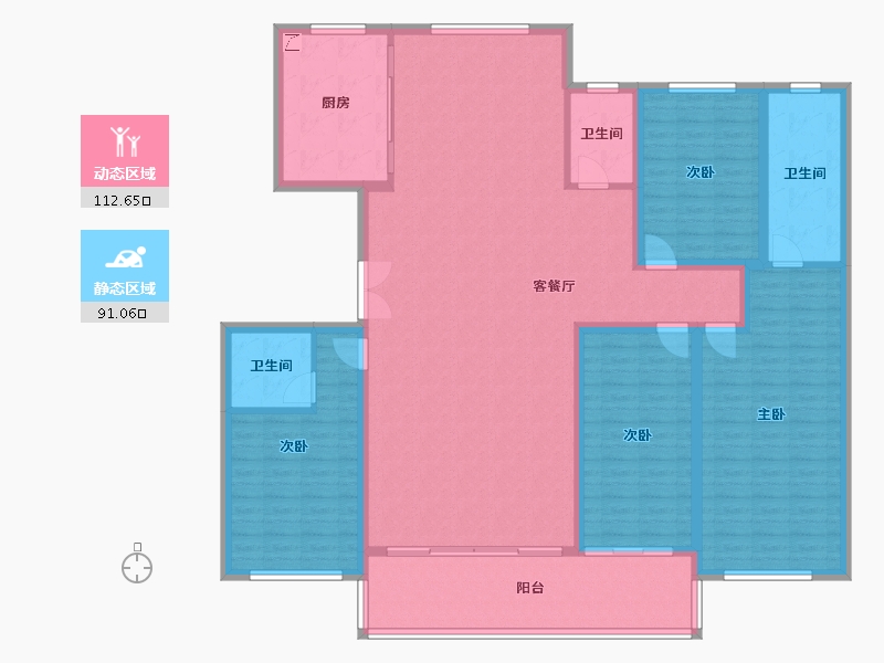 山东省-潍坊市-恒信东方名著-186.71-户型库-动静分区