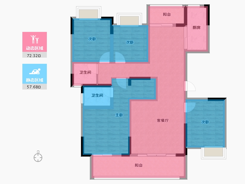 四川省-成都市-人居金云府-115.00-户型库-动静分区