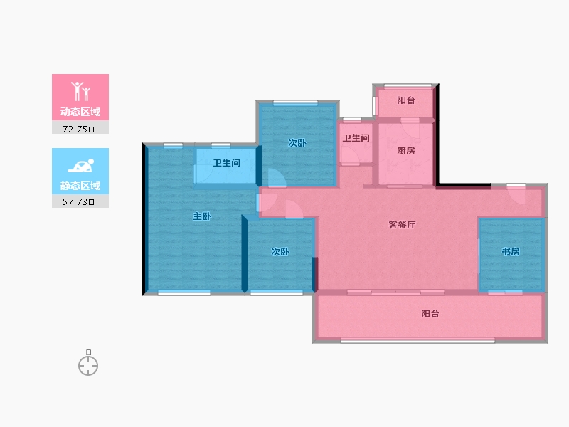 四川省-宜宾市-鲁能公馆-110.00-户型库-动静分区