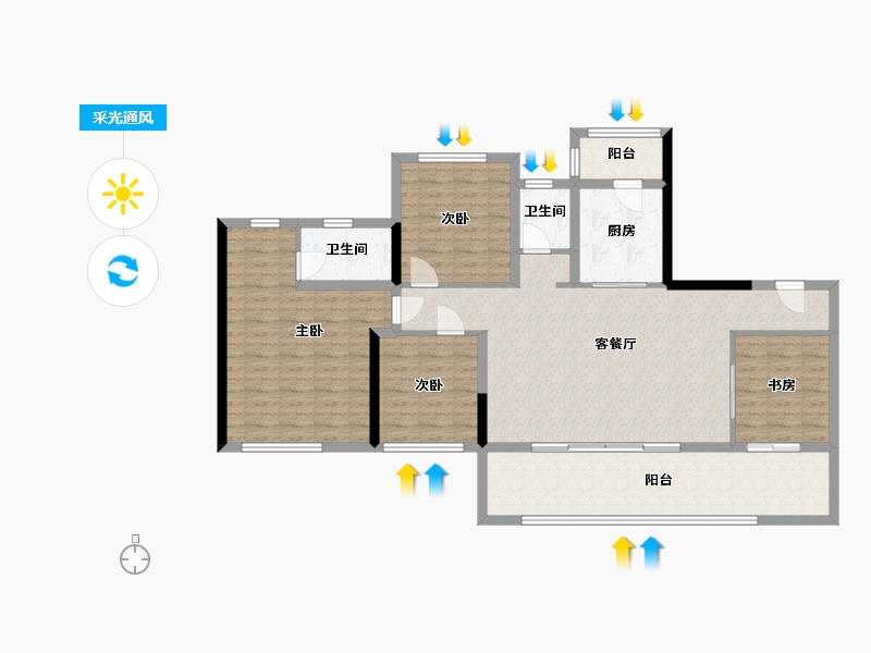 四川省-宜宾市-鲁能公馆-110.00-户型库-采光通风