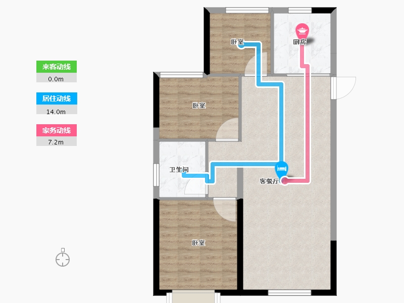 新疆维吾尔自治区-乌鲁木齐市-冶建悦珑湾-81.60-户型库-动静线