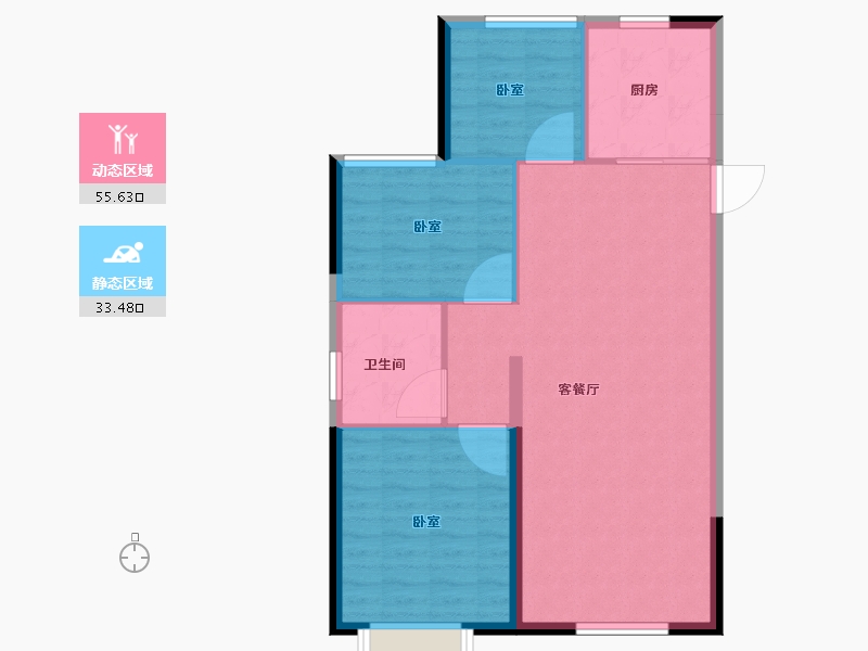 新疆维吾尔自治区-乌鲁木齐市-冶建悦珑湾-81.60-户型库-动静分区