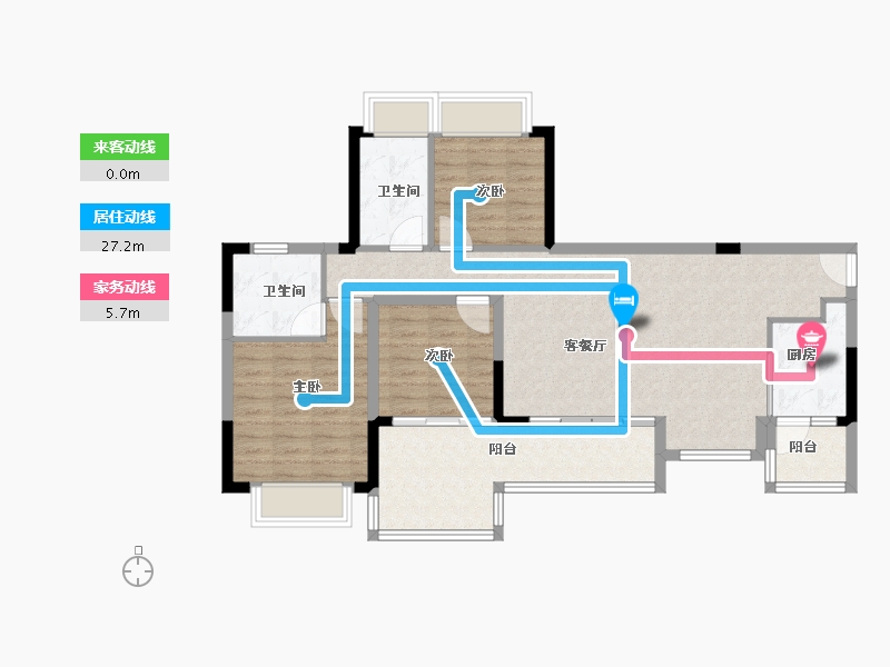 四川省-成都市-蓝光观岭雍锦半岛-93.00-户型库-动静线