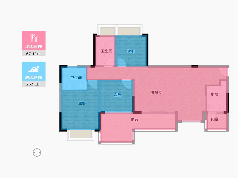 四川省-成都市-蓝光观岭雍锦半岛-93.00-户型库-动静分区