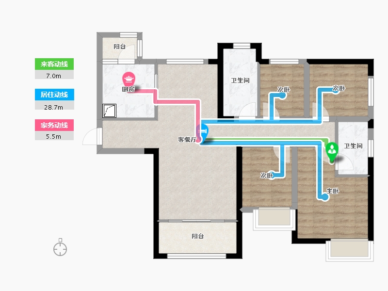 新疆维吾尔自治区-乌鲁木齐市-冶建悦珑湾-85.97-户型库-动静线