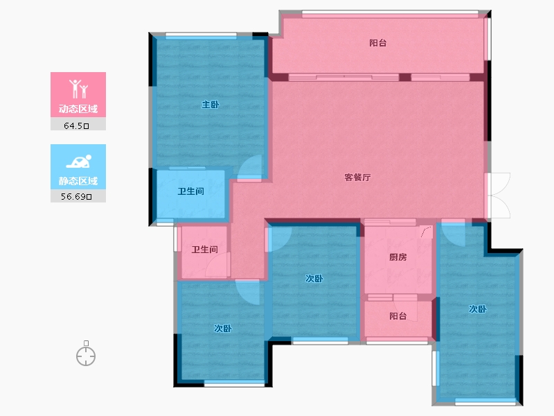 贵州省-黔南布依族苗族自治州-逸景苑小区-108.00-户型库-动静分区