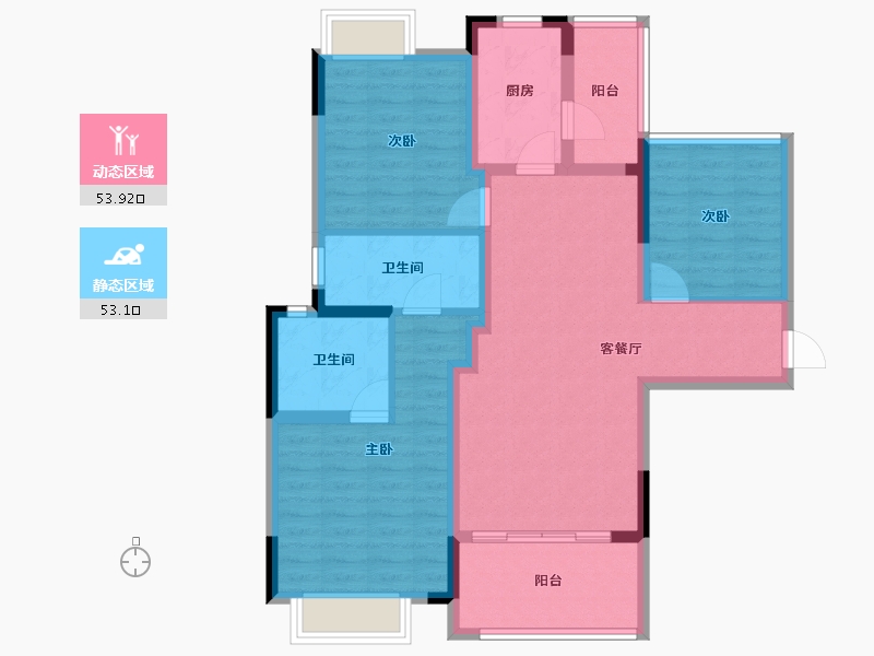 四川省-成都市-人居金云府-95.00-户型库-动静分区