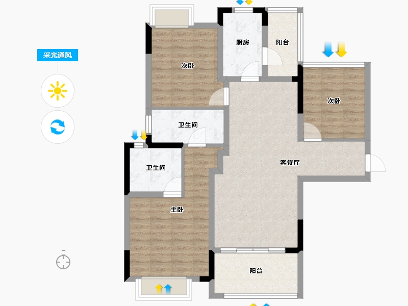 四川省-成都市-人居金云府-95.00-户型库-采光通风