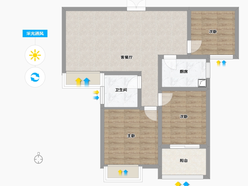 河南省-焦作市-香格里拉-80.00-户型库-采光通风