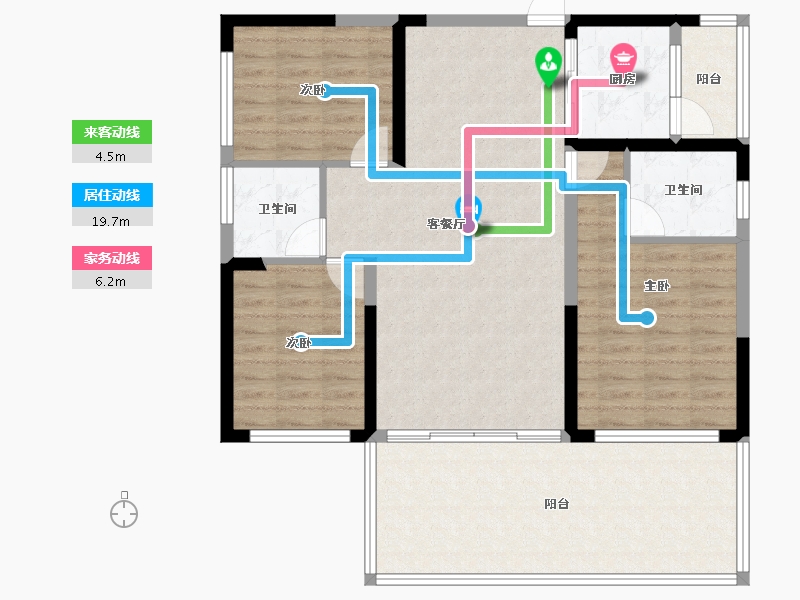 贵州省-黔南布依族苗族自治州-龙城悦玺公馆-106.00-户型库-动静线