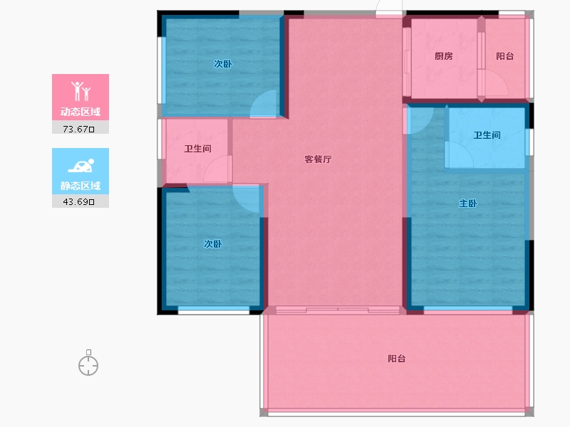 贵州省-黔南布依族苗族自治州-龙城悦玺公馆-106.00-户型库-动静分区