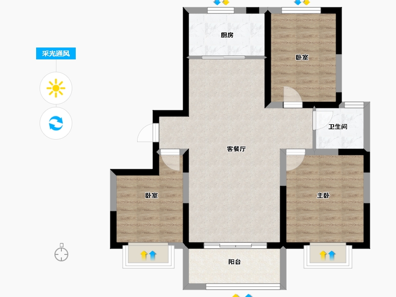 山东省-聊城市-泰和景园(东区)-80.36-户型库-采光通风