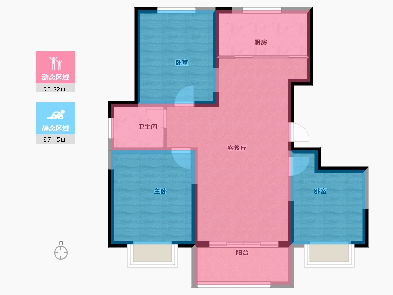 山东省-聊城市-泰和景园(东区)-80.38-户型库-动静分区