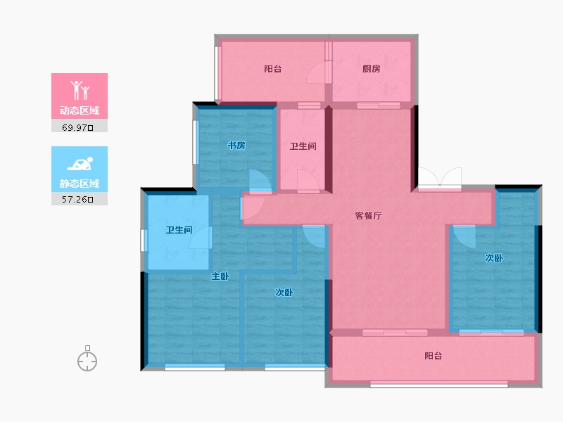 四川省-成都市-滨江领樾-98.00-户型库-动静分区