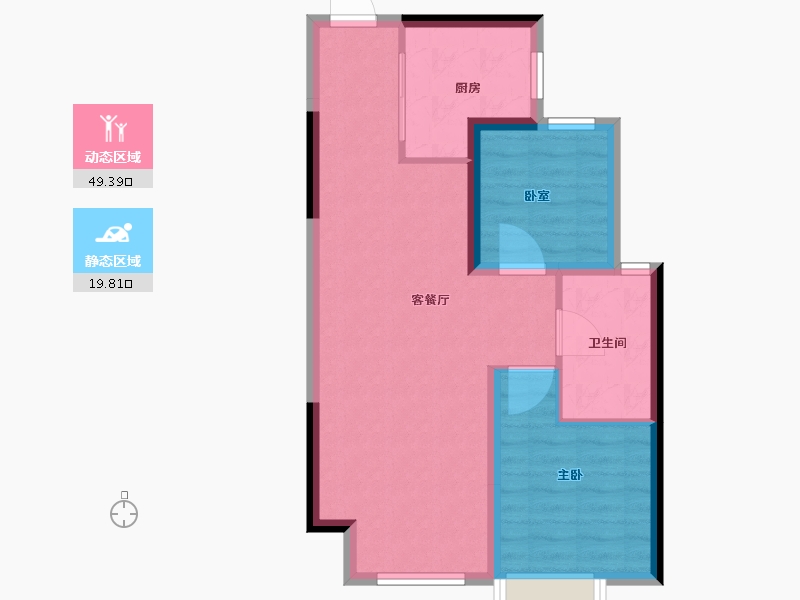 新疆维吾尔自治区-乌鲁木齐市-冶建悦珑湾-62.00-户型库-动静分区