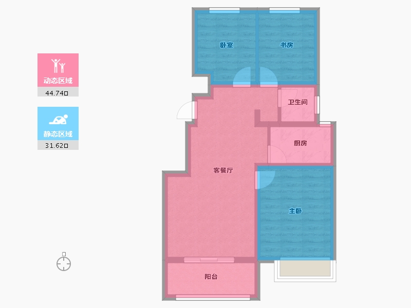 山东省-聊城市-谷山和园-67.64-户型库-动静分区