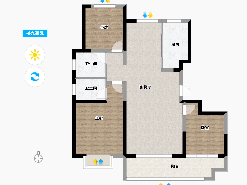 山东省-聊城市-泰和景园(东区)-98.31-户型库-采光通风