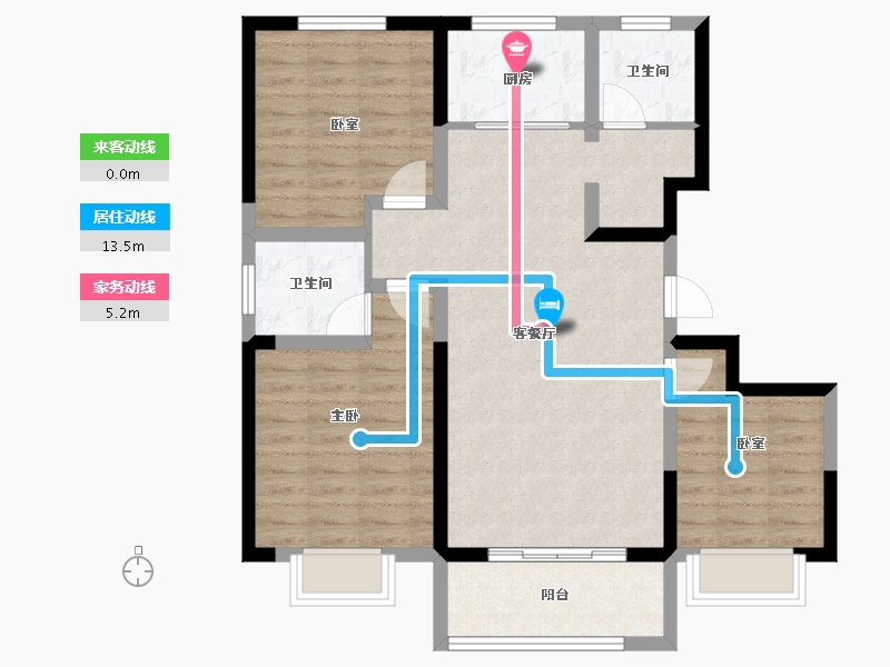 山东省-聊城市-泰和景园(东区)-86.23-户型库-动静线