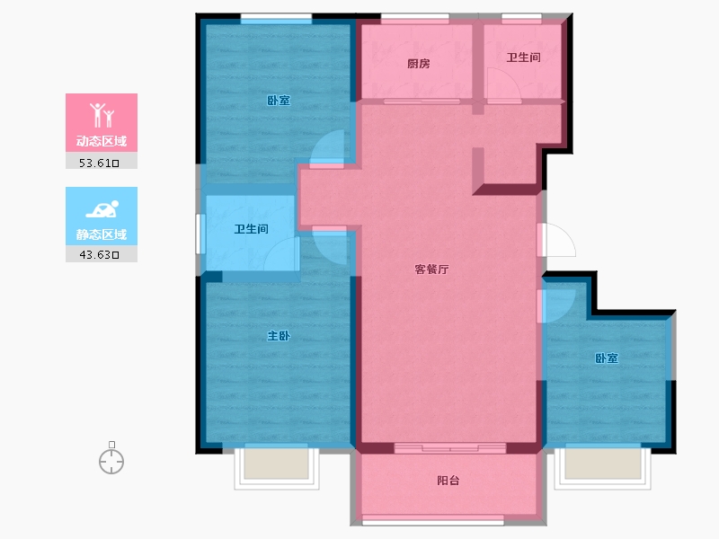 山东省-聊城市-泰和景园(东区)-86.23-户型库-动静分区