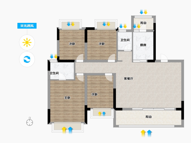 四川省-成都市-人居金云府-115.00-户型库-采光通风