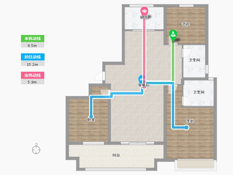 山东省-聊城市-谷山和园-129.80-户型库-动静线