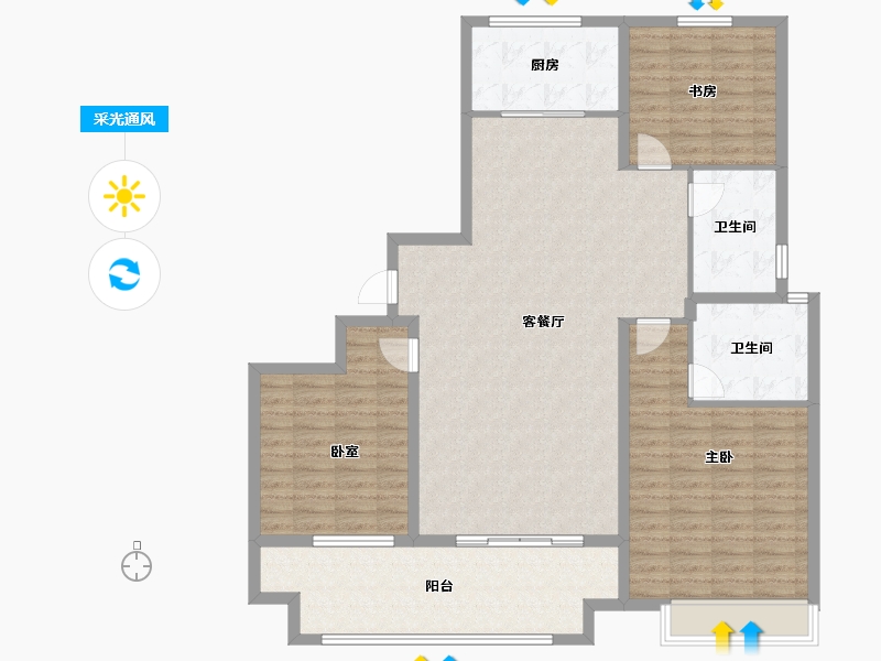 山东省-聊城市-谷山和园-129.80-户型库-采光通风