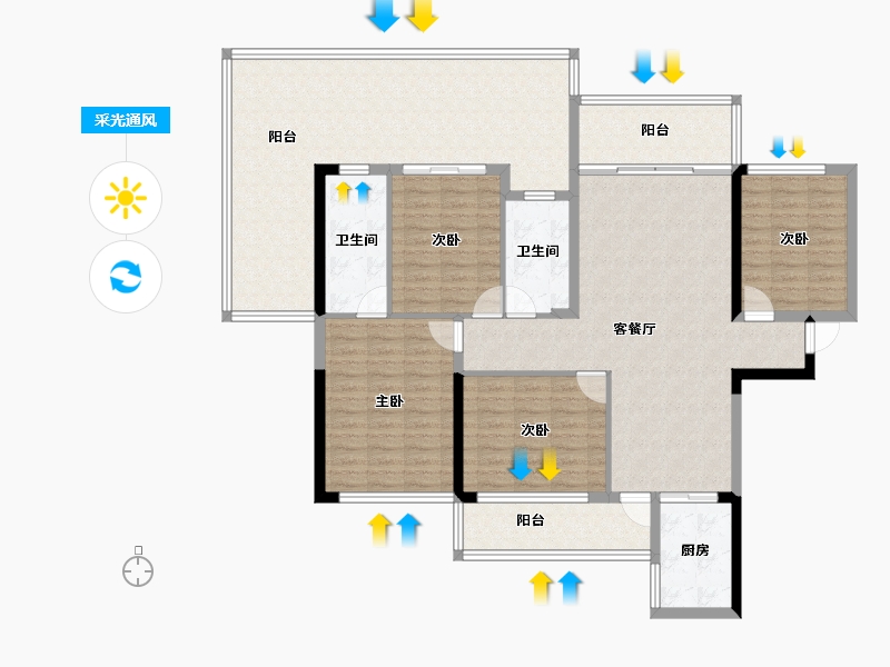 贵州省-黔南布依族苗族自治州-龙城悦玺公馆-147.67-户型库-采光通风