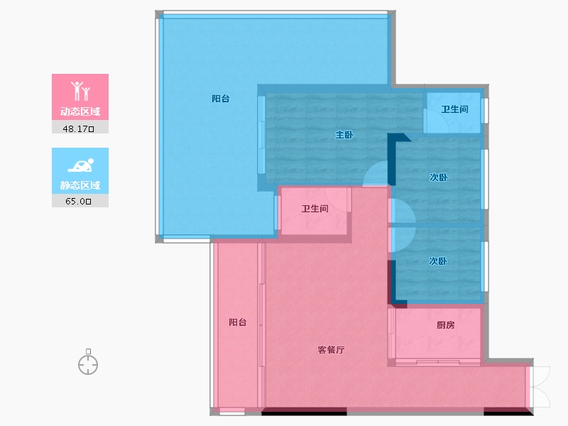 贵州省-黔南布依族苗族自治州-龙城悦玺公馆-102.40-户型库-动静分区