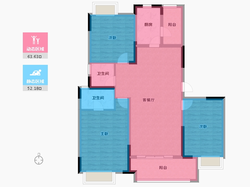 四川省-成都市-人居金云府-103.97-户型库-动静分区