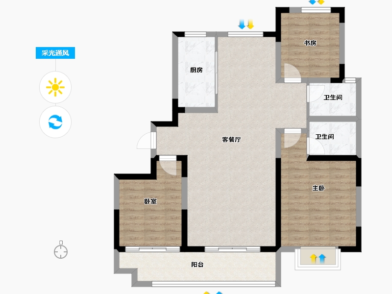 山东省-聊城市-泰和景园(东区)-98.61-户型库-采光通风