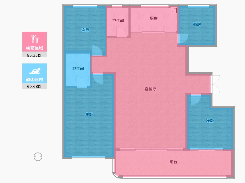 山东省-潍坊市-恒信东方名著-134.82-户型库-动静分区