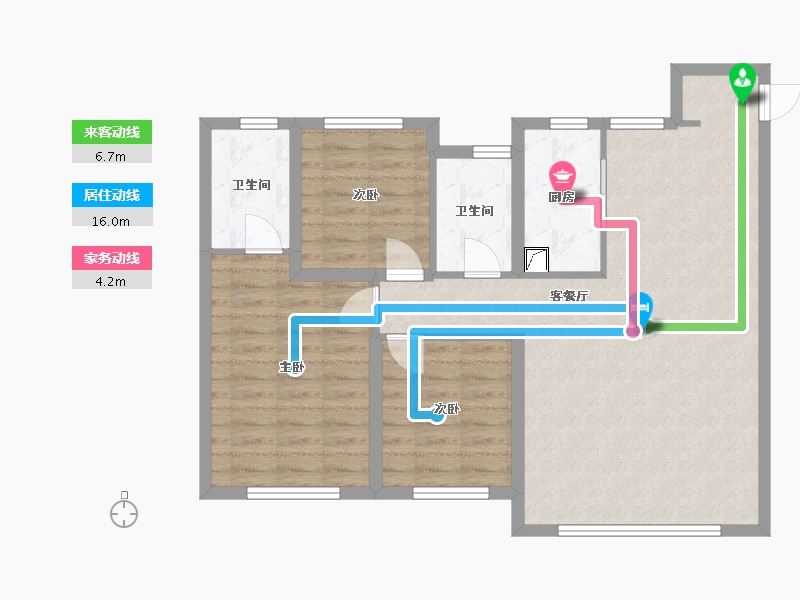 内蒙古自治区-赤峰市-百合四季-97.87-户型库-动静线