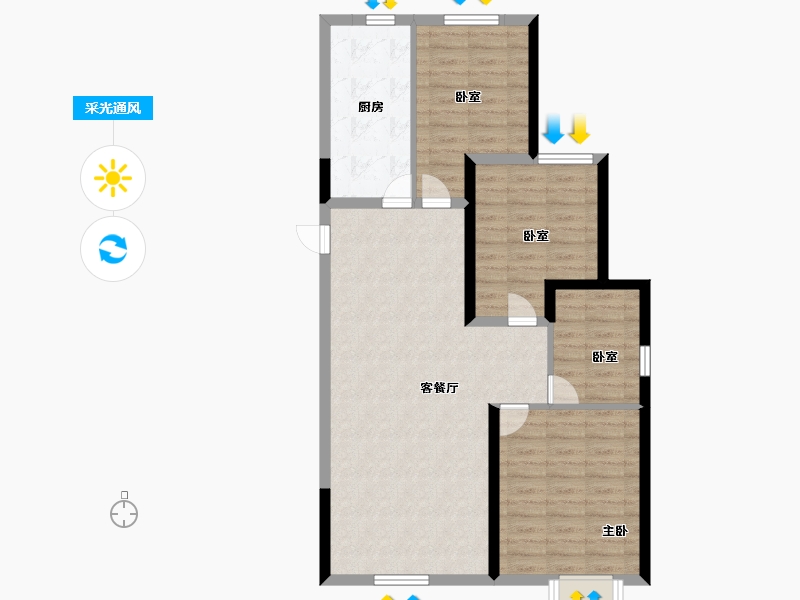 新疆维吾尔自治区-乌鲁木齐市-冶建悦珑湾-88.00-户型库-采光通风