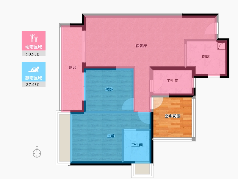 广东省-江门市-保利西海岸-74.56-户型库-动静分区