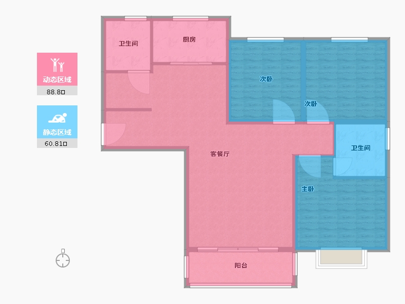 河南省-南阳市-金盾安和花园小区-136.83-户型库-动静分区