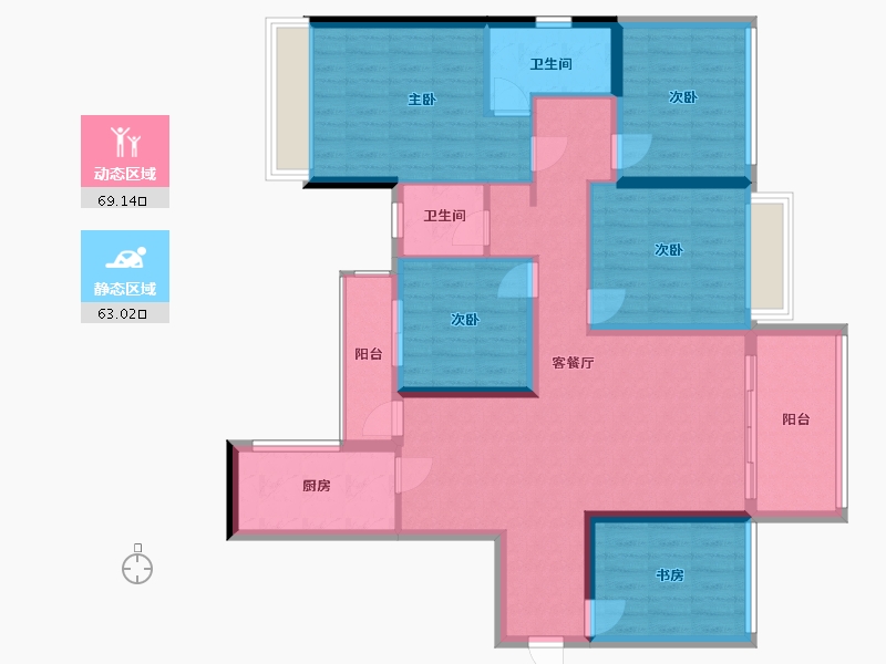 广西壮族自治区-崇左市-南湖三千院-125.00-户型库-动静分区