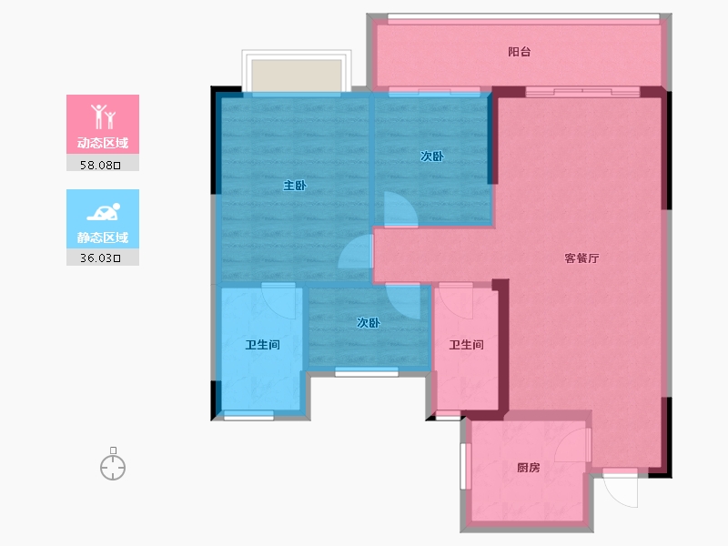 福建省-泉州市-晋兴学府-85.00-户型库-动静分区