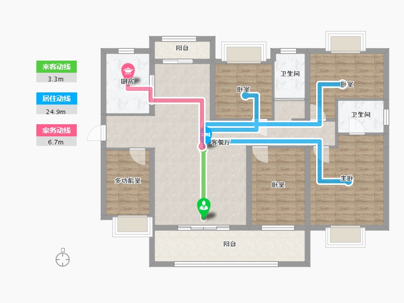 广东省-梅州市-丰顺碧桂园滨江时代-126.19-户型库-动静线