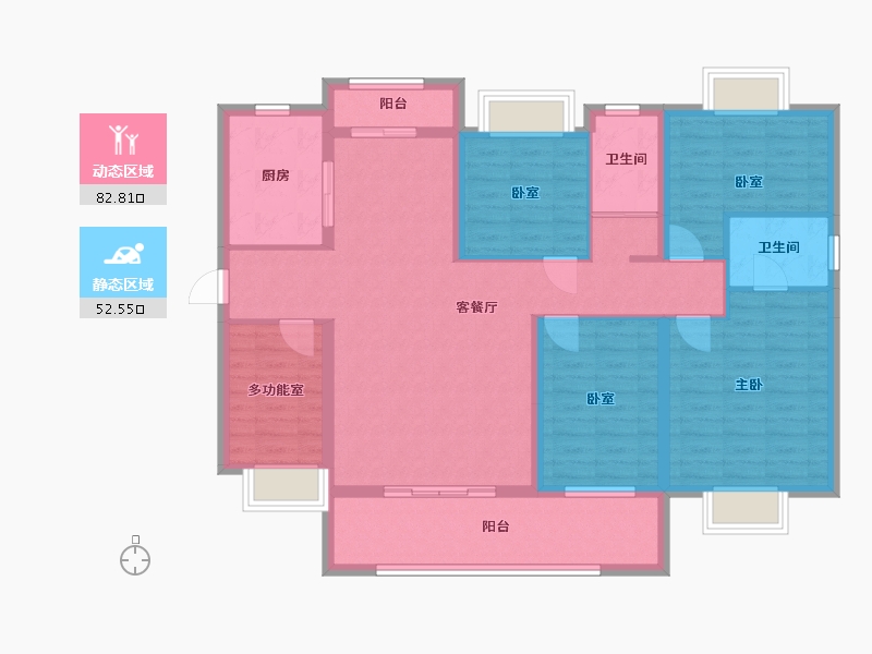 广东省-梅州市-丰顺碧桂园滨江时代-126.19-户型库-动静分区