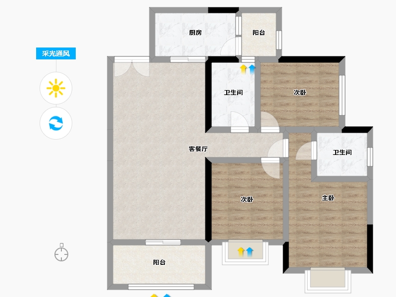 四川省-成都市-春熙江岸-103.00-户型库-采光通风