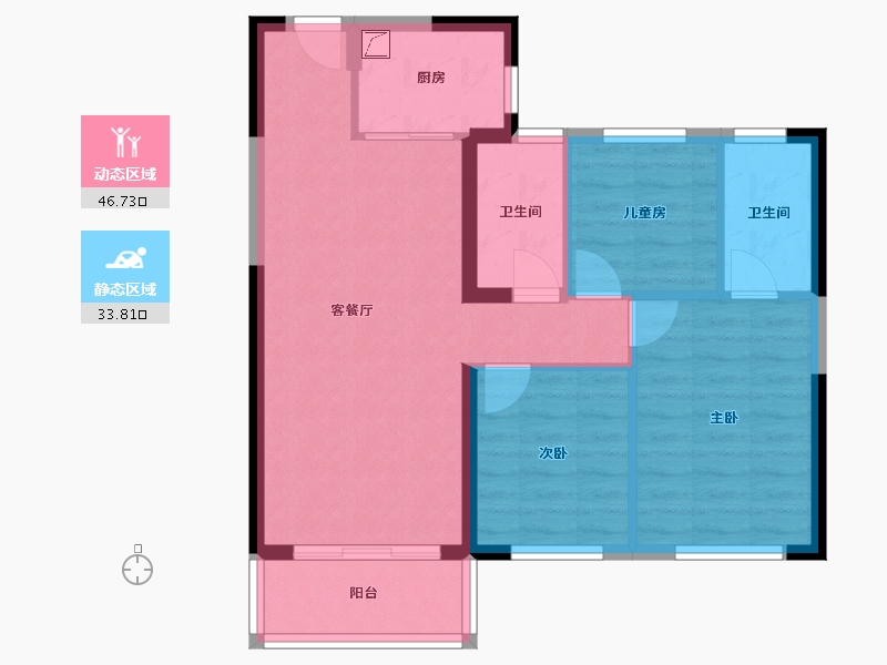 海南省-海口市-北辰长秀仕家-77.99-户型库-动静分区