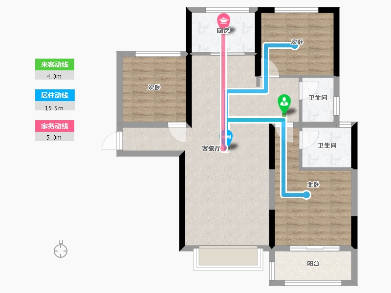 山东省-济南市-裕璟·水岸华苑-93.54-户型库-动静线